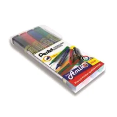 Pentel Linea Amiko Marcatore Permanente Punta Conica 2 mm Colori Assortiti Conf 4 Pz.