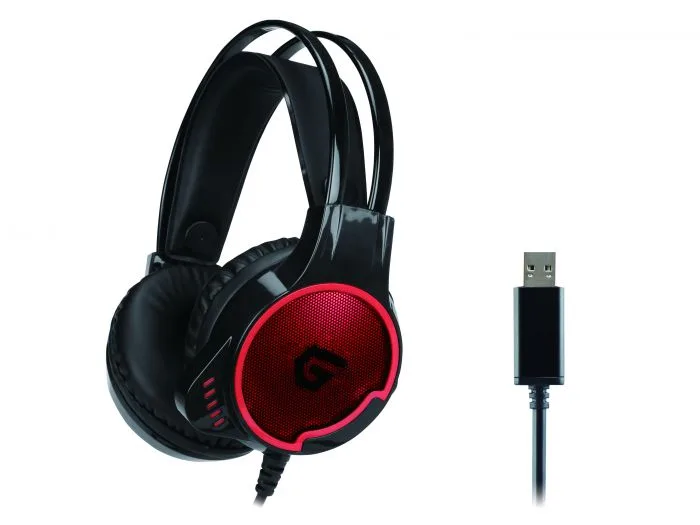 Conceptronic ATHAN01B Cuffia Gaming USB 7.1 Virtual Surround Nero Rosso
