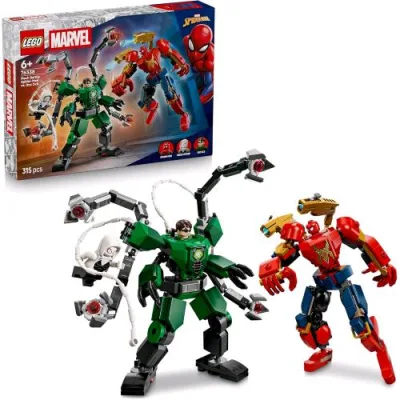 LEGO Marvel Battaglia Mech Spider-Man VS Doc Ock con 2 Action Figure 3 Minifigure e Corde Ragnatela