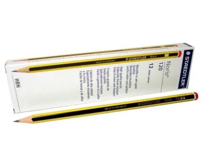 Staedtler Noris 120-2 Matita di Grafite HB Fusto Esagonale Giallo+Nero Conf 12 Pz.