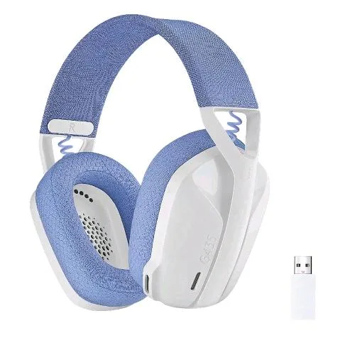 Logitech G435 Cuffia Gaming Lightspeed Wireless a Padiglione Blu Bianco