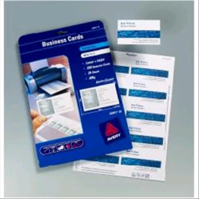 Avery-Zweckform C32011-25 Conf 200 Bigliettini da Visita 84X54 mm per Stampanti Laser/Inkjet 200 g/M2 Bianco Opaco