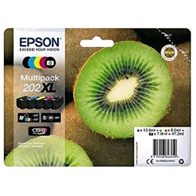 Epson Multipack 202 XL Cartucce Ink-Jet Nero + Nero Fotografico + Ciano + Magenta + Giallo