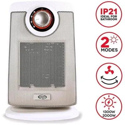 ARGO Beat Ice Termoventilatore Ceramico con Base Oscillante 2000W Bianco