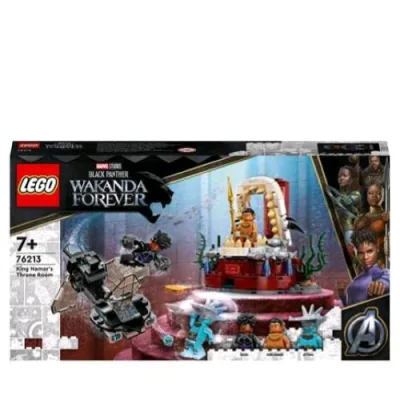 LEGO Marvel la Stanza del Trono di Re Namor Black Panther con Sottomarino e 3 Minifigure
