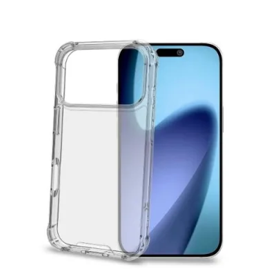 Celly Apple iPHONE 17 Pro Cover Rigida in Tpu con Bordi Corrazzati e Angoli Rinforzati Compatibile con la Ricarica Wireless Trasparente