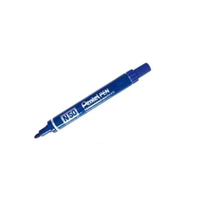 Pentel N50 Marcatore Permanente Blu Punta Tonda 4.30 mm Conf 12 Pz.