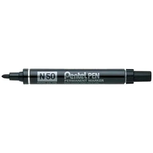 Pentel N50 Marcatore Permanente Nero Punta Conica 4.30 mm Conf 12 Pz.