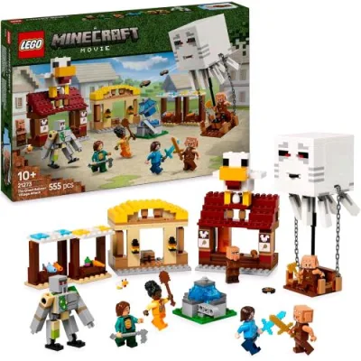 LEGO Minecraft Attacco al Villaggio del Ghast Pallone Funzione Esplosiva con 4 Personaggi e Golem di Ferro