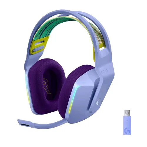 Logitech G733 Lightspeed Cuffia Wireless con Microfono Gaming Illuminazione Frontale Lightsync RGB Lilla