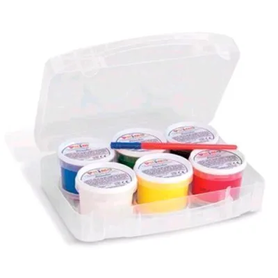 Primo Tempera a Dita in Vasetti da 100 g con Valigetta Colori Assortiti Conf 6 Pz.
