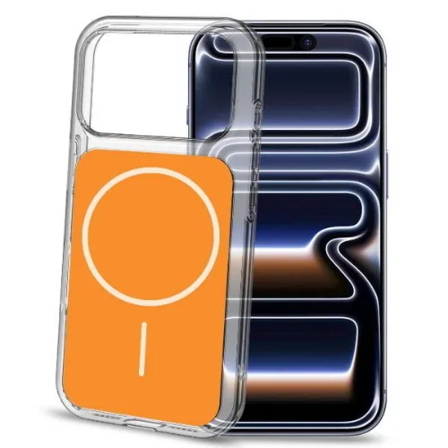 Celly Apple iPHONE 17 Pro Cover Sottile Bordi Trasparenti Magsafe Arancione
