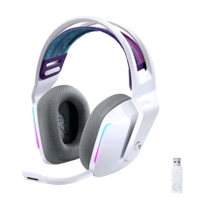 Logitech G733 Lightspeed Cuffia Wireless con Microfono Gaming Illuminazione Frontale Lightsync RGB White