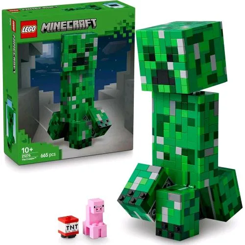 LEGO Minecraft Creeper Actio Figure di Mob Snodabile con Maiale e Elemento TNT