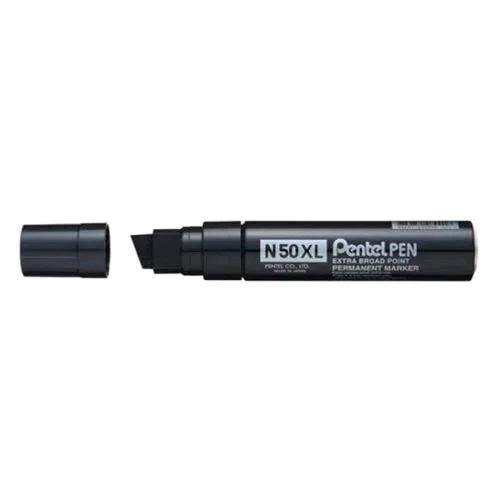 Pentel N50 XL Marcatore Permanente Nero Punta a Scalpello 0.9/17 mm Conf 6 Pz.