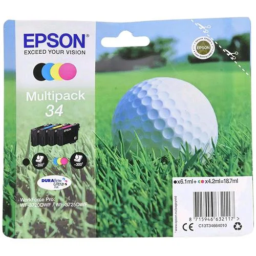Epson Multipack 34 Cartucce Ink Nero + Ciano + Magenta + Giallo