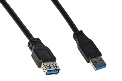CAVO USB 3.0 A-A 1,8MT M/F BK PROLUNGA IN RAME