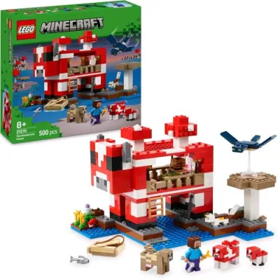 LEGO Minecraft la Casa del Mooshroom da Costruire con Personaggi Animali Giocattolo Mob e Accessori