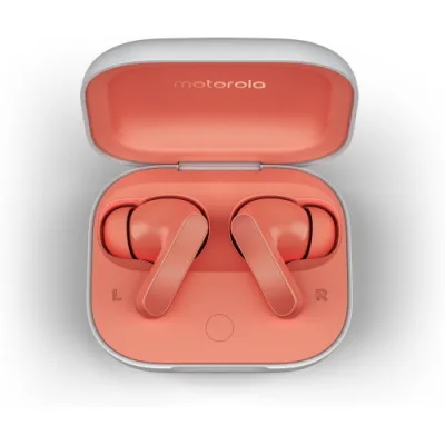 Motorola Moto Buds Cuffie Wireless Bluetooth in-Ear Crystaltalk ai Chiamate/Musica/Sport Corallo