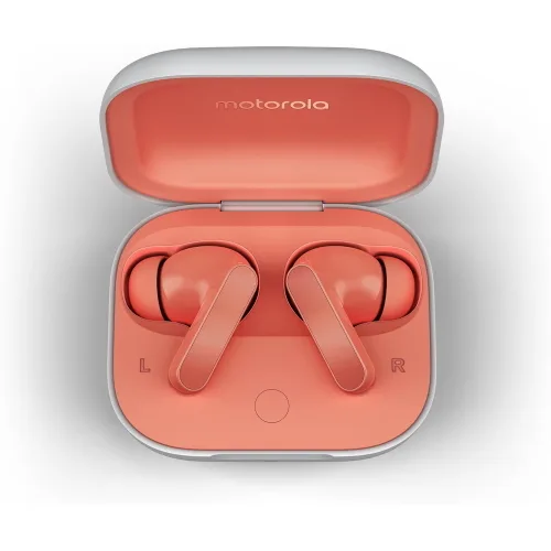 Motorola Moto Buds Cuffie Wireless Bluetooth in-Ear Crystaltalk ai Chiamate/Musica/Sport Corallo