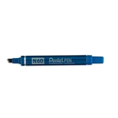 Pentel N60 Marcatore Permanente Blu Punta a Scalpello 3.90/5.50 mm Conf 12 Pz.