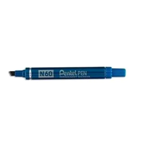 Pentel N60 Marcatore Permanente Blu Punta a Scalpello 3.90/5.50 mm Conf 12 Pz.