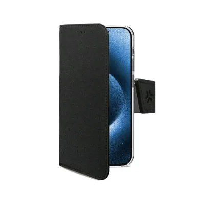 Celly Apple iPHONE 17 Pro Custodia Magsafe a Libro in Similpelle con Chiusura Flap Magnetico Taschine Interne Portadocumenti e Funzione Stand Nero