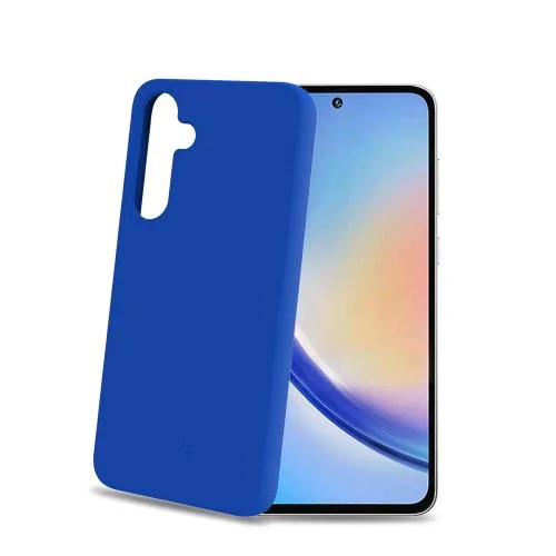 Celly Samsung Galaxy A35 5G Cover in Morbido Tpu Finitura Soft Touch Bordi Anitscivolo Blue