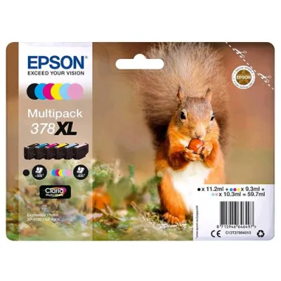 Epson Multipack 378 XL Cartucce Ink Conf da 6 Nero + Ciano + Ciano Chiaro + Magenta + Magenta Chiaro + Giallo