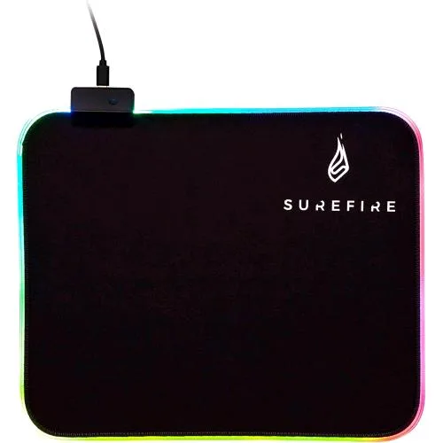 Surefire Silent Flight RGB-320 Mouse Pad Tappetino Mouse Gaming Idrorepellente Antiscivolo RGB 320mm x 260mm x 3mm Nero