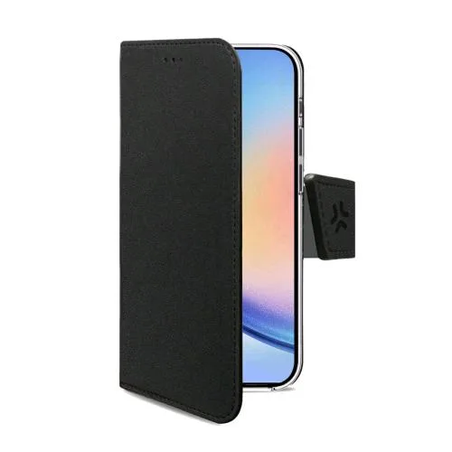 Celly Samsung Galaxy A35 5G Custodia a Portafoglio in Similpelle Chiusura con Flap Magnetico Taschine Interne Portadocumenti Nero
