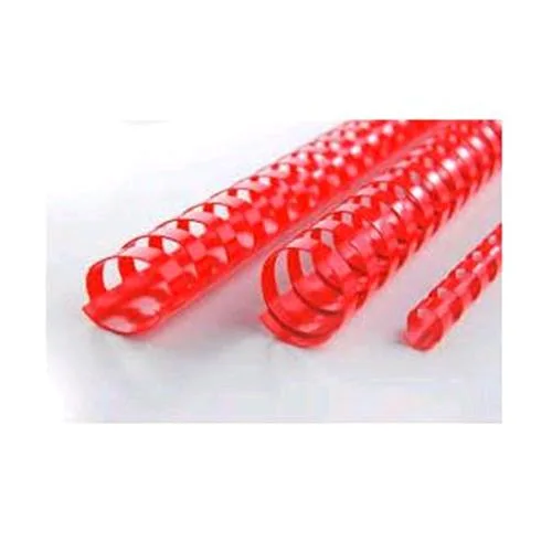 GBC Dorsi in Plastica a Spirale 21 Anelli da 12 mm Rilegatura 1/95 Fogli Col. Rosso Conf 100 Pz.