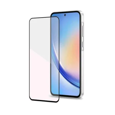 Celly Samsung Galaxy A35 5G Full Glass Proteggi Schermo in Vetro Temperato Trasparente 9H con Bordino Nero