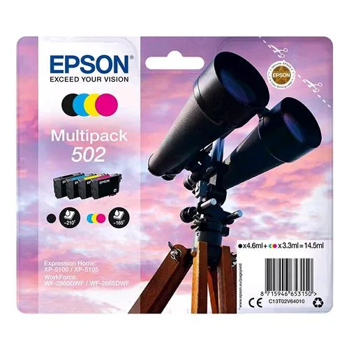 Epson Multipack 502 Cartucce Ink-Jet Nero + Ciano + Magenta + Giallo