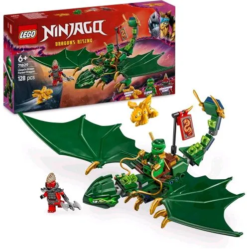 LEGO Ninjago Drago della Foresta Verde di Lloyd Figura Giocattolo Snodabile da Costruire con 2 Minifigure Armi e Cucciolo Dorato