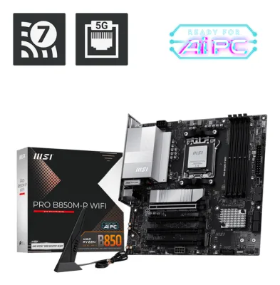 MB MSI PRO B850M-P WIFI AM5 4D5 4PCIE 4M2 4SATA HD/DP MATX