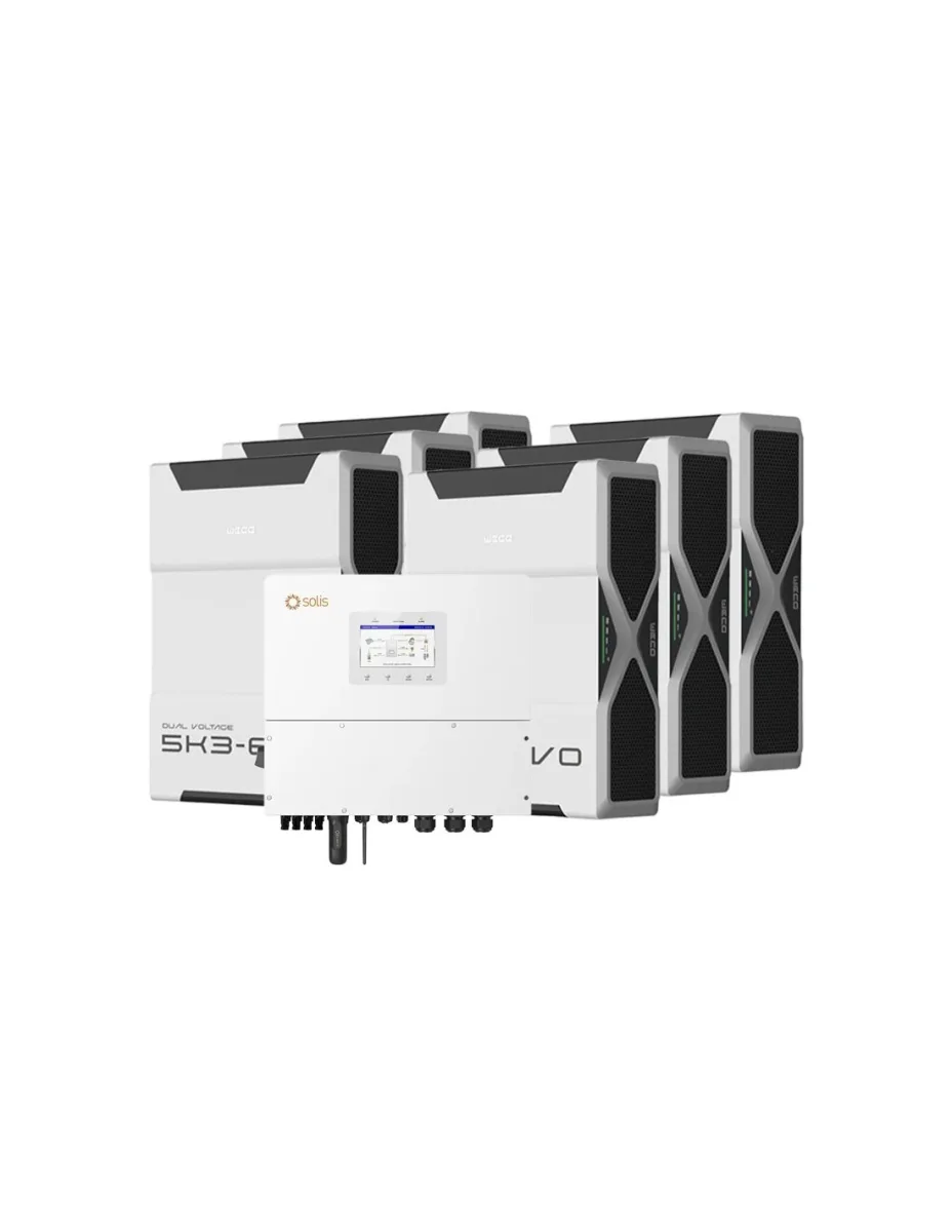 Sistema di accumulo trifase inverter 20kW Solis batteria al litio 31.32kWh Weco EVO 5k3