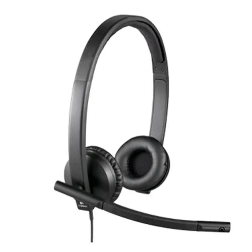 Logitech H570E Stereo Cuffie con Microfono Cavo 1m Connettore USB Colore Nero