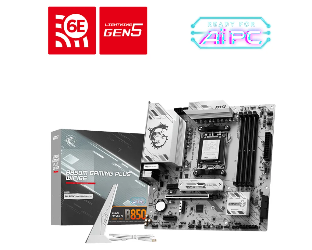 MB MSI B850M GAMING PLUS WIFI6E AM5 4D5 3PCIE 3M2 4SATA DP/HD MATX