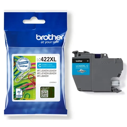 Brother LC422XLC Cartuccia Inkjet Ciano XL per Stampanti MFCJ5340DW MFCJ5740DW MFCJ6540DW MFCJ6940DW 1.500 Pagine