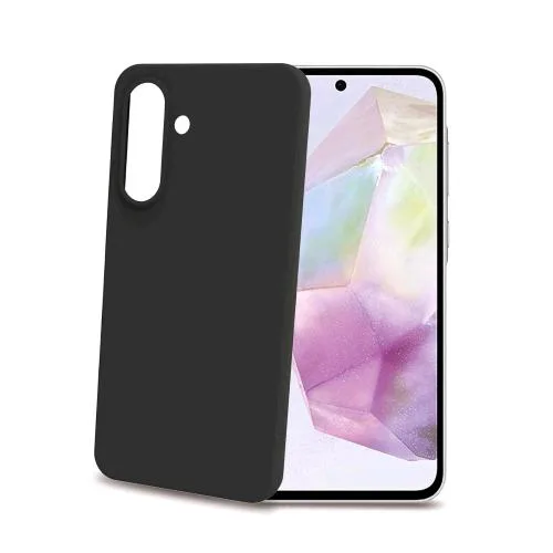 Celly Samsung Galaxy A36 5G Cover in Morbido Tpu Finitura Soft Touch Rivestimento Interno in Microfibra Anti-Graffio Nero
