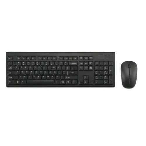Kensington KM150 Eq Set Mouse e Tastiera Full Size Wireless 2.4GHz Qwerty Layout Italiano + Mouse Wireless Ottico 3 Pulsanti 1.200 DPI Nero
