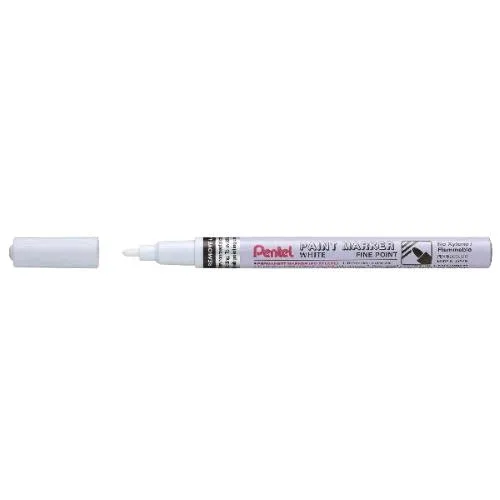 Pentel Paint Marker Marcatore Permanente Punta Conica Tratto 1.5 mm Bianco Conf 12 Pz.