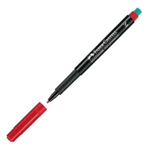 Faber Castell Multimark Marcatore Permanente Rosso Punta Conica 1 mm Conf 10 Pz.