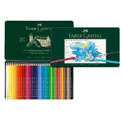 Faber Castell Pastelli Acquarellabili Mina 3.8 mm Astuccio in Metallo Colori Assortiti Conf 36 Pz.