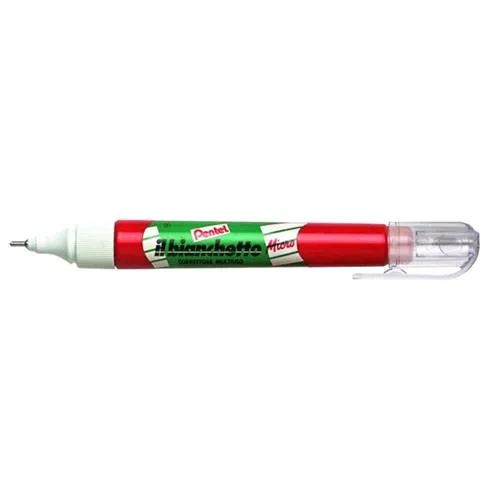 Pentel Pocket Micro Correttore Liquido Apenna da 7ml Colore Fusto Rosso Conf 12 Pz.