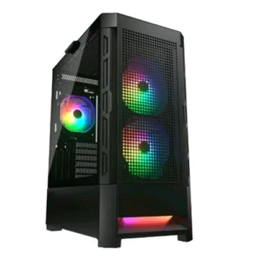 Cougar 385ZD10R Airface RGB Case Gaming ATX Midi Tower 2+1 Ventole Installate Illuminazione LED RGB Pannello in Vetro Temperato Black