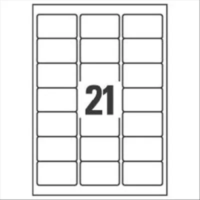 Avery-Zweckform L7160-100 Etichette Autoadesive 38.10mm/63.5mm Confezione 100 Fogli 21ETICHETTE/Foglio Bianco Opaco