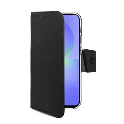 Celly Samsung Galaxy A37 5G Custodia a Libro in Pelle Sintetica con Chiusura Flap Magnetico Slot per Carte e Funzione Stand Nero