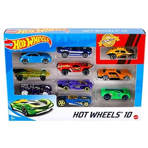 Hot Wheels Set Macchinine in Scala 1:64 Modelli Assortiti Conf 10 Pz.